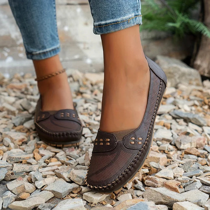 Flat Slip On Loafers with Rounded Toe for All Day Comfort