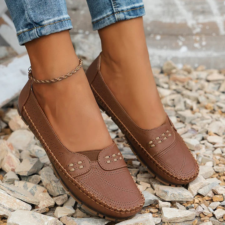Flat Slip On Loafers with Rounded Toe for All Day Comfort