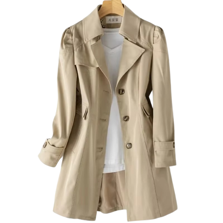 Belted Trench Coat Women's Classic Fit Long Sleeve Outerwear