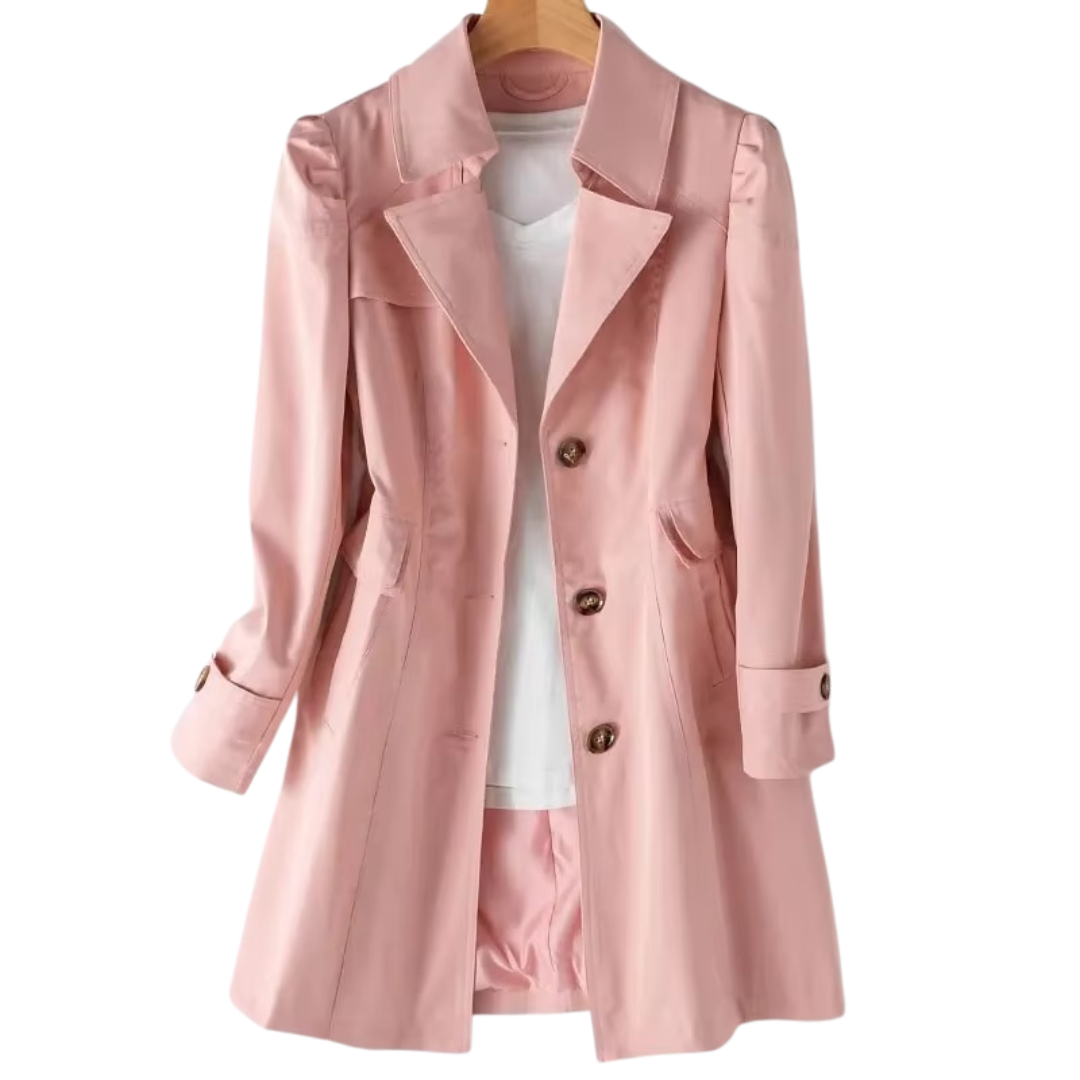 Belted Trench Coat Women's Classic Fit Long Sleeve Outerwear