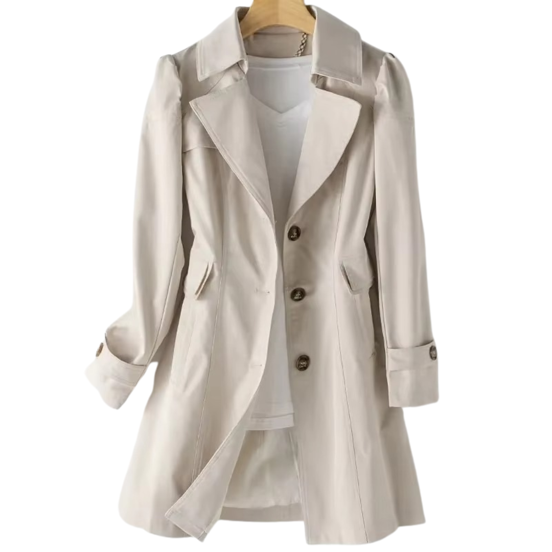 Belted Trench Coat Women's Classic Fit Long Sleeve Outerwear
