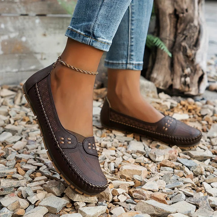 Flat Slip On Loafers with Rounded Toe for All Day Comfort