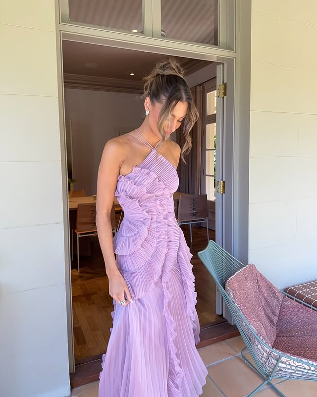 Halter Neck Maxi Dress with Tiered Ruffles